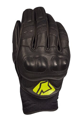 Kratke usnjene rokavice YOKO BULSA black / yellow S (7)