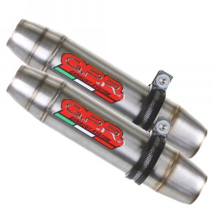 Dual slip-on exhaust GPR DEEPTONE Brushed Stainless steel including removable db killers and link pipes
