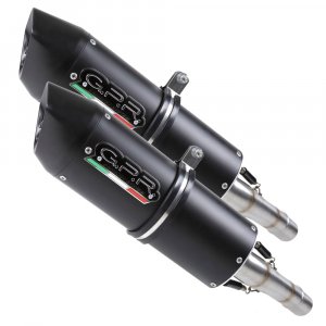 Dual slip-on exhaust GPR FURORE Matte Black including removable db killers and link pipes