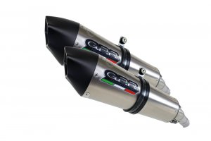 Dual slip-on exhaust GPR GPE ANN. Brushed Titanium including removable db killers and link pipes