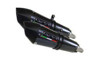 Dual slip-on exhaust GPR GPE ANN. Carbon look including removable db killers and link pipes