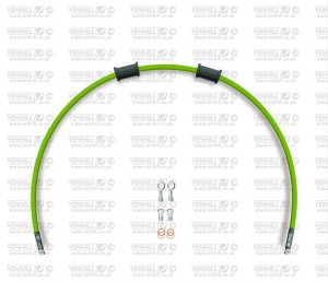 Set cevi za sklopko Venhill HON-4005C-GR POWERHOSEPLUS (1 cev v kompletu) Green hoses, chromed fittings