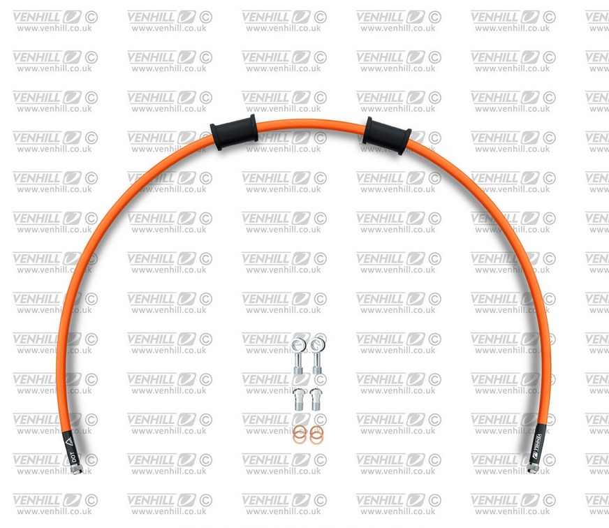 Set cevi za sklopko Venhill HON-4005C-OR POWERHOSEPLUS (1 cev v kompletu) Orange hoses, chromed fittings
