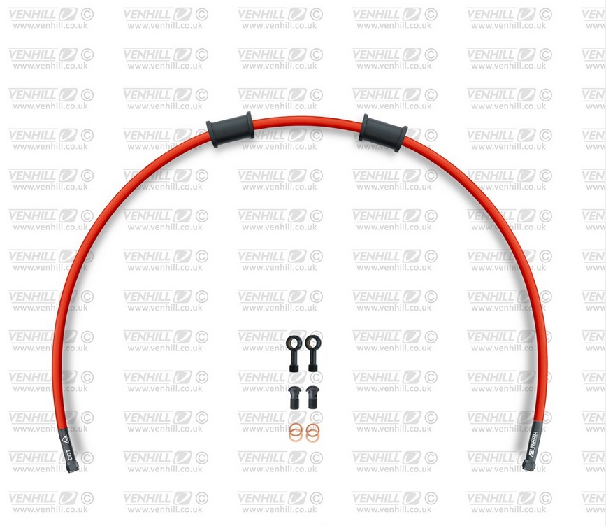 Set cevi za sklopko Venhill HON-4005CB-RD POWERHOSEPLUS (1 cev v kompletu) Red hoses, black fittings