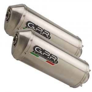 Dual slip-on exhaust GPR SATINOX Brushed Stainless steel including removable db killers, link pipes and catalysts