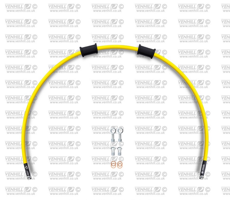 Set cevi za sklopko Venhill HON-4005C-YE POWERHOSEPLUS (1 cev v kompletu) Yellow hoses, chromed fittings